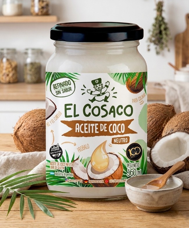 Aceite de coco neutro El Cosaco