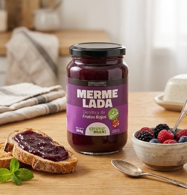 Mermelada Dietética de Frutos Rojos sin azúcar (con stevia)
