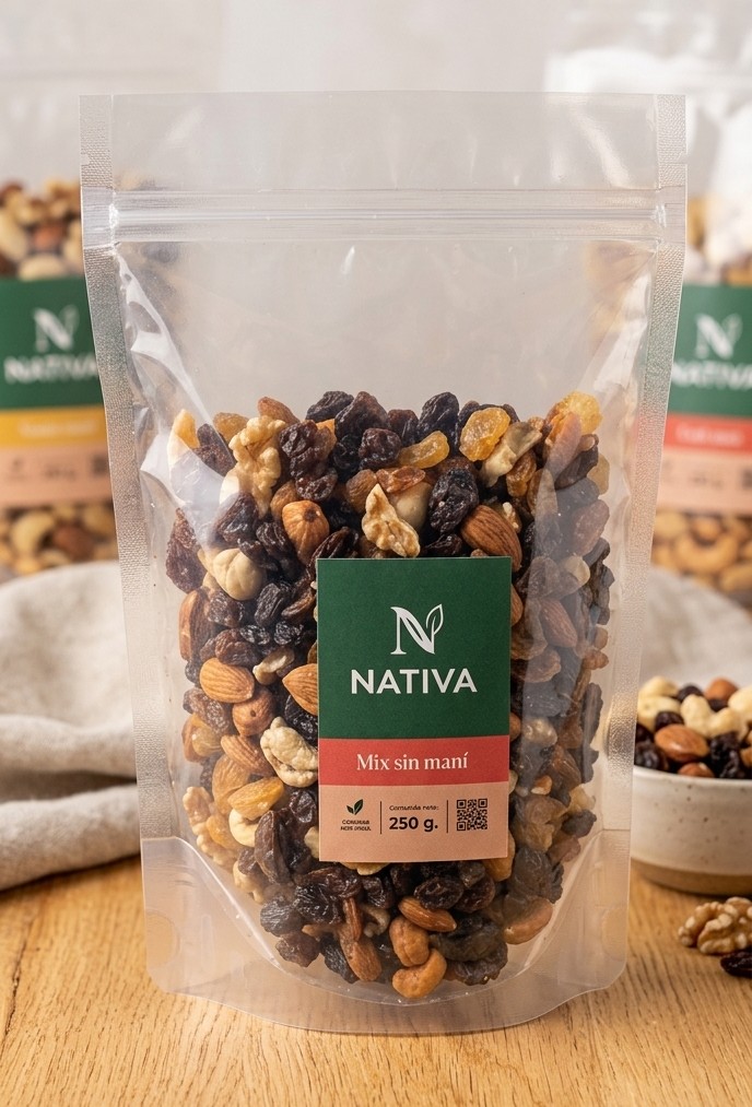 Mix sin maní: Nuez, Almendra, Pasas y Cajú